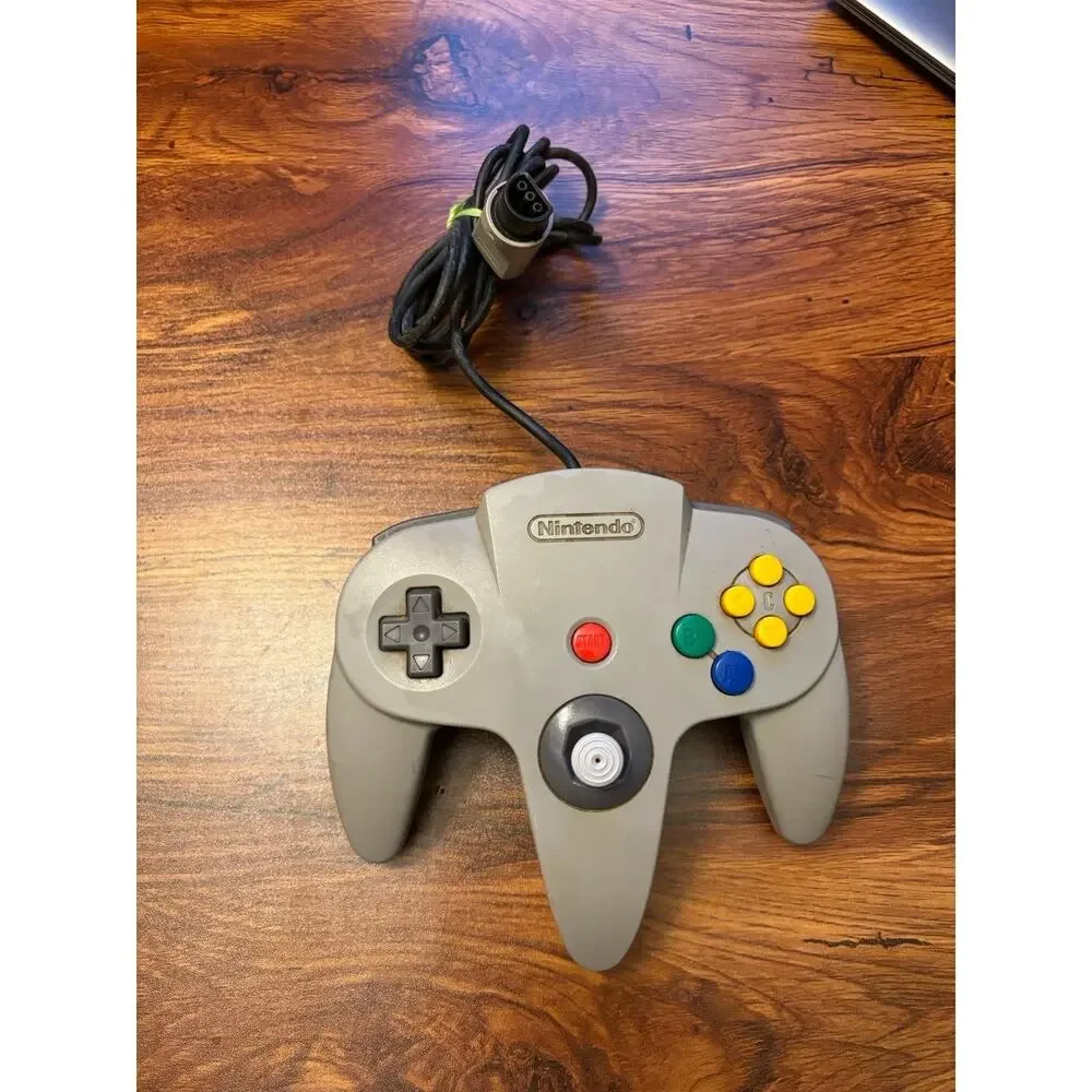 Read-Nintendo 64 Grey Controller NUS-005 Official N64 OEM-TESTED-Gray